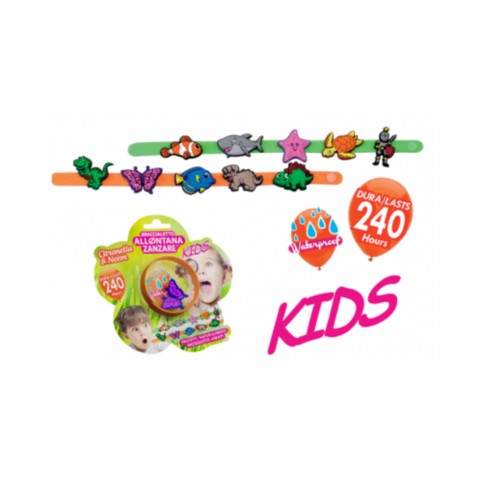 Braccialetto Allontana Zanzare Insect Repellent bracelet Kids for kids with citronella and neem