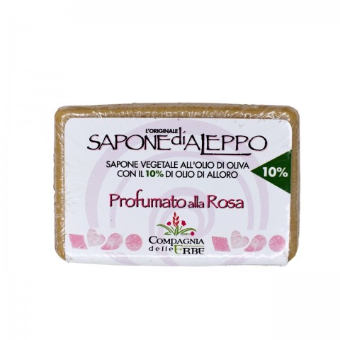 Σαπούνι Χαλεπιού με άρωμα Τριαντάφυλλο 10% 125gr